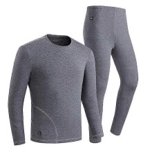 (3XL, Men gray) Men And Women Intelligent Heating Underwear Winter Cold Plus Thickening Whole Body Warm Usb Electric Heating Underwear Set