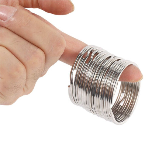 60X Quality 50mm Keyring Split Ring Set Heavy Duty Large Nickel Key Loop Sprung Hoop 2