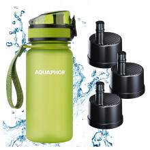 AQUAPHOR CITY Filterflaske 350 ml Grøn Sæt med 3 Patroner