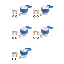 5X Enkele Straalwatermeter Messing Watermeter Huis en Tuin Gebruik Stroomwatermeter
