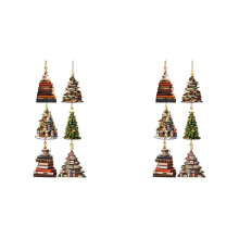 12X Christmas Tree Hanging Tree Shape Bookshelf Pendant, Christmas Hanging Ornaments Decorations