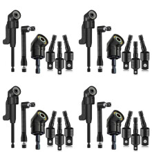 24Pcs Right Angle Drill Attachment Set with 105 Angle Drill Adapter and Impact Grade Socket Adapter