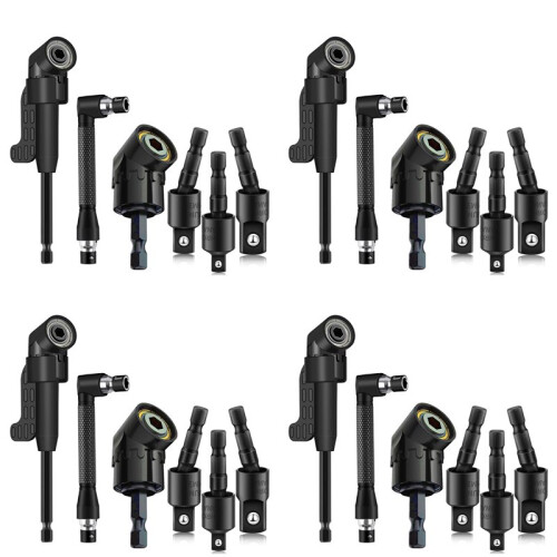 24Pcs Right Angle Drill Attachment Set with 105 Angle Drill Adapter and Impact Grade Socket Adapter