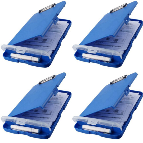 4X Clip Board Organizer Clipboards with Storage Nursing Clipboard Foldable File Folder Plastic Clipboard ()
