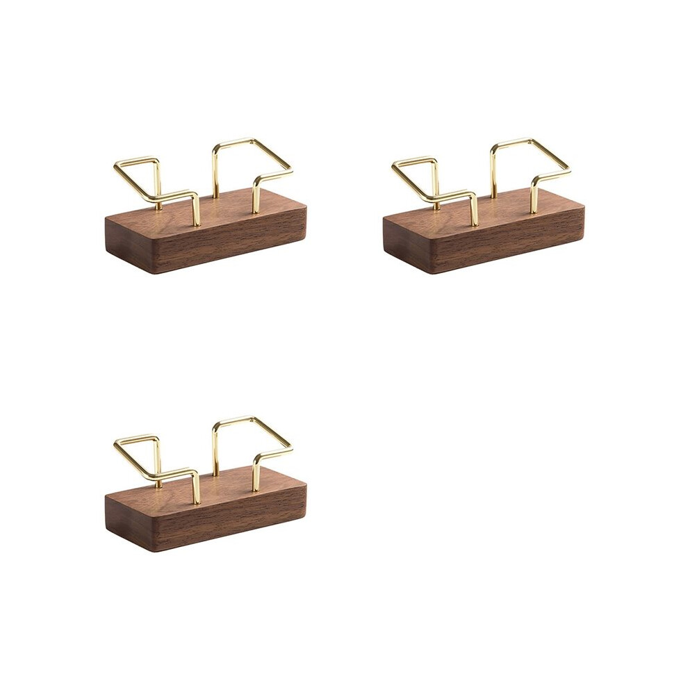 3X Business Card Holder Organizer Office Desk Display Stand Memo Counter Tabletop Shelf Home,Black Walnut Color 6031917117165