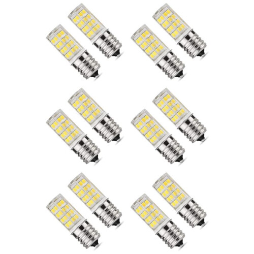 12 Pack 4W Dimmable LED E17 Microwave Oven Bulb , Daylight 6000K 40W Halogen Equivalent Light ,Ceramic E17 LED Bulb