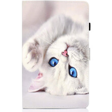 ETUI TIL SAMSUNG GALAXY TAB A7 BRIGHT KITTY SWEET CUTE LUKKET MED FLAP