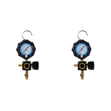 2X Manometer Lage Zijde R410A R22 R404A Enkele Spruitstukmeter met Regelklep voor Het Bijvullen van Koelmiddel in de Airconditioning