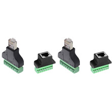 2X RJ45 Network Adapter Male Female Plug to 8 Pins Screw Terminal RJ45 Jack Socket Connector Internet Cable DVR