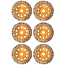 6pcs 150Mm 7 Inch Diamond 2 Row Segment Grinding Wheel Sanding Disc Sander Grinder Cup Abrasive Tools 22Mm Hole
