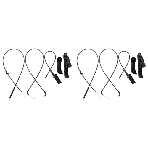 8Pcs Car Front Center Rear Hood Release Cable Kit with Release Handle Bracket Assembly for  E65 E66