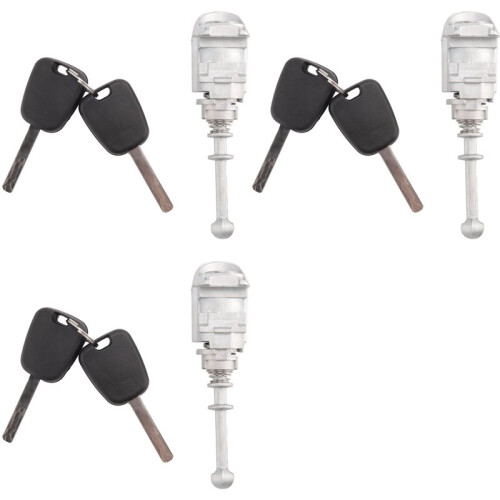 3X Front Left Door Lock Cylinder  with 6 Keys for  407  C4 2004-2011  2006-2008