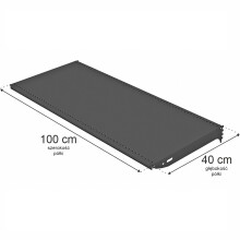 Fuld hylde Mega-M Basic L-100 cm D-40 cm antracit RAL7016 + 2 stk. beslag D-40 cm N