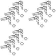 CS8, Rod End Bearing with Stud, M5X0.8mm Carbon Steel Right Hand 12Pcs, Joint Bearing