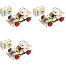 3X DIY-Bausatz für Ferngesteuertes Auto Aus Holz, -Rennwagen mit Allradantrieb, Wissenschafts-Experimentierbausätze für Teenager und Kinder,