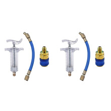 2X Auto Oil Dye Injector 30ML A/C Dye Manual Injector 1/4 SAE Oil Dye Coupler Adapter