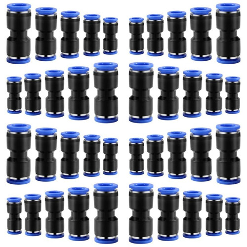 Quick Coupler Kit, Push- Direct Coupling, Pneumatic Air  Connector Direct Connection(4mm/6mm/8mm/10mm/12mm)120 PCS 1
