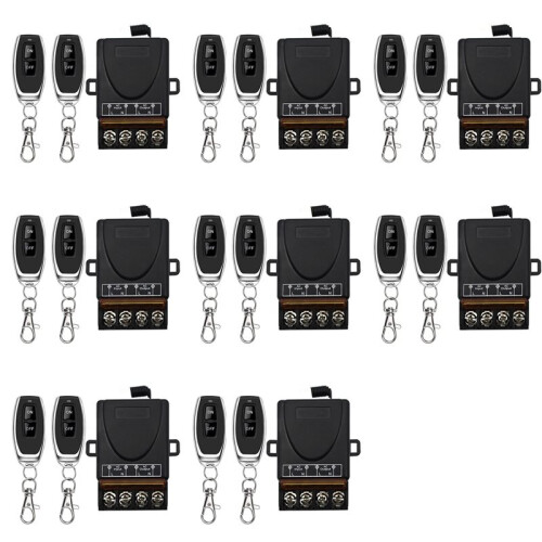 8X AC 220V 30A 1CH 433MHz Wireless Remote Control  RF Relay Receiver + /Off Transmitter