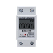 DDS1108 Digital Electric Meter Multifunctional Wattmeter LCD Display KWh Meter Single Phase Wattmeter AC220V 60Hz