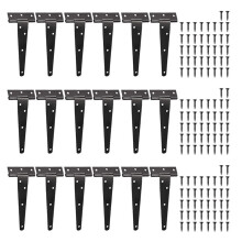 Lot de 18 Charnières en T Robustes, 150 mm 15,2 cm T Charnière en Métal avec Vis pour Portes de Hangar, Porte de Jardin