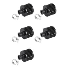 5pcs 13mm Oil Breather Cold Air Filter Fuel Crankcase Engine for Car Color:Silver