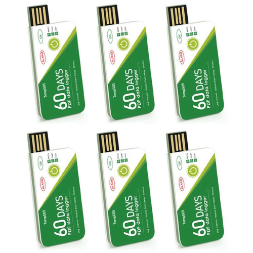 6X 60 Days USB Temperature Data Logger -30 -+60  Report with App IP67 Disposable High-Precision Recorder with Warning