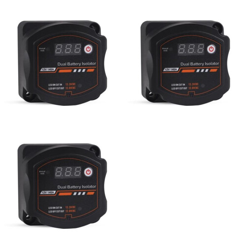 3X 12V 140A  Dual Battery Isolator Auto or Manual Control Voltage Sensitive Relay VSR