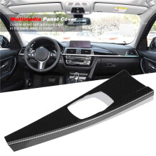 2X Car Multimedia Panel Cover Trim Sticker for 3 Series F30 F34 4 Series F33 F36 Carbon Fiber Interior Trim