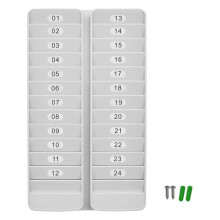 Badge Rack Wall Mount 24, Card Holder to Keep Swipe Cards, Room VIP ID Durable Plastic, Gray 24 Slots