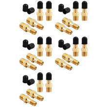 20 Set Gold 1/8 Schrader Valve, Metal 1/8 Tank Valve, Brass Pipe with Air Compressor Tank with Sealing Caps