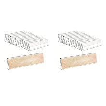 24 Pack Acrylic Desk Name Plate Holder, Clear Small 2x8 Double Sided Display Sign Holder Acrylic Name Tent Holders