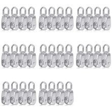 32PCS Single Pulley Block M15 Stainless Steel Small Pulley Roller for Rope Cord in Outdoor 360Swivel Silver Pulley