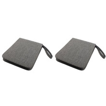 2X Pen Container Bag Capacity Fountain Pencil Case 24 Slots Zipper Multifunctional Canvas Writing Holder Supplies Gray