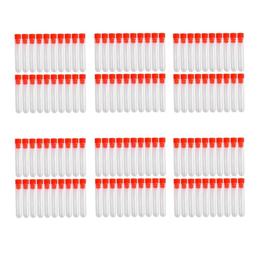 120 Pcs Non-Completed Plastic Test Tubes Lab Test Tool with Screw Cap Transparent, 12 X 60mm