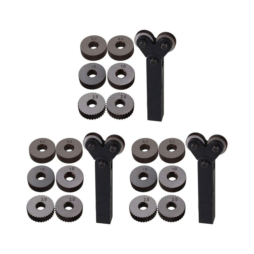 21 Pcs Double Wheel Knurling Tool Set 0.5Mm 1Mm 2Mm Linear Wheel Set Steel Lathe Set Wheel Knurling Tool 6033511177705