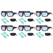 6X Solar Powered Auto Darkening Welding Mask Helmet Goggles  Glasses Arc Anti-Shock Lens with Storage Case