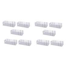 10X Plastic Test Tube Rack for 30mm Tube, 21 Well, White,Detachable (21 Hole)