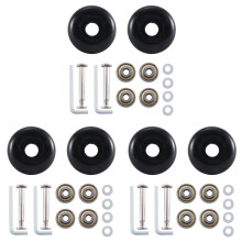 50 X 22 mm Set of 6 Luggage Suitcase Replacement Wheels, PU Swivel Caster Wheels Carbon Steel Bearings Repair Kits