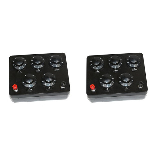 2X Black Resistance Box Variable Decade Resistor Resistance Box 0-9999.9 Ohm Physical and Electrical Experimental