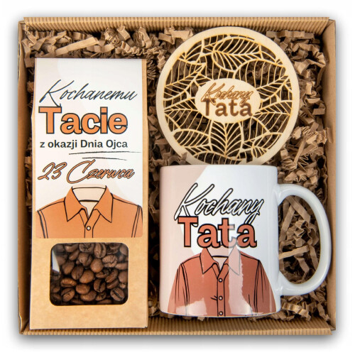 Gavekurv til far krus kaffe bordskåner