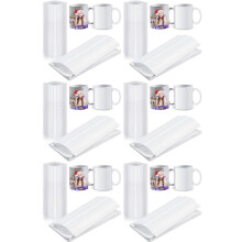 420Pcs Sublimation Shrink Wrap Film 5X10 Inch Heat Transfer Shrink Film Shrink Wrap Bags White Shrink Wrap Bands for Mug