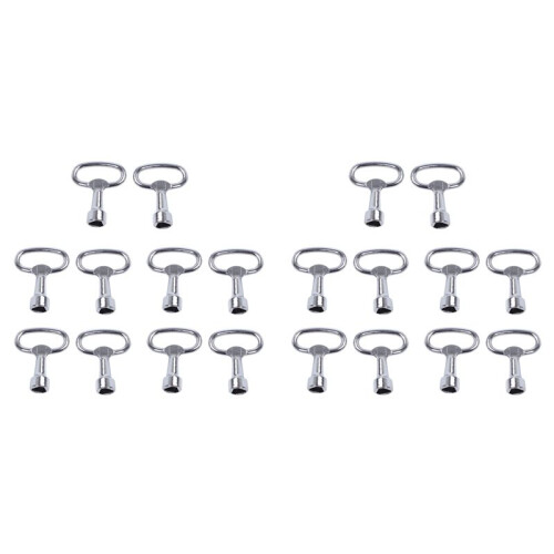 20X Llave de Ranura Triangular de Metal para Cerrojo de Panel Triangular de 8mm