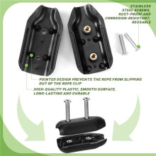 12 Abrazaderas de Cuerda, Abrazadera de Cuerda Reutilizable, Abrazadera de Conector de Cuerda de 3/8 Pulgadas Adecuada para Cuerdas de Nailon de 7-8