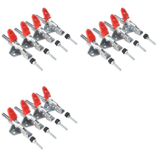 12Pcs GH-301AM 45Kg Toggle Clamp Quick Release Pull Action Vertical/Horizontal Type Clamps Hand Tool for Woodworking