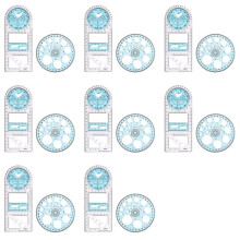 16 Pcs Multifunctional Geometric Ruler Plastic Circle Drawing Tool Drafting Templates Clear Graphic Design Tools