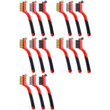15-Pack Draadborstelset, 7 Inch Kleine Draadborstels voor Reiniging, Roestverwijderaar, Vuilreiniger, Metaalborstel, Verf Schrobben