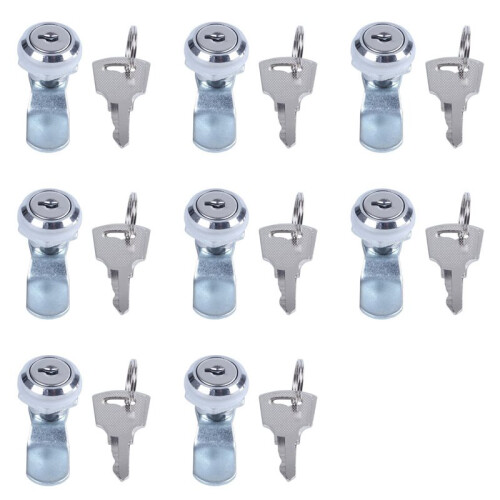 8X Useful Cam Locks for Lockers,Cabinet Mailbox,Drawers, Cupboards + Keys