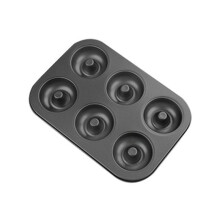 HåL Donut Kakform DIY Chokladbakelse Dessert Cookie Muffins Bakform Handgjorda Redskap 6 Koppar Svart