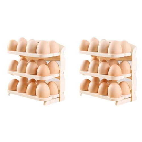 Egg Rack Folding Egg Box Refrigerator Side Door Storage Rack Kitchen Egg Tray Multi-Layer Anti-Fall Egg Storage Rack
