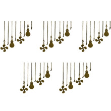 20Pc Ceiling Fan Pull Chain Set,Bulb and Fan Pattern Pull Chain Extension Fan Pull Chain Pendant 12 Inch(Antique Bronze)
